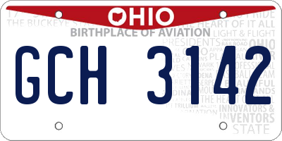 OH license plate GCH3142