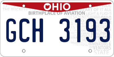 OH license plate GCH3193