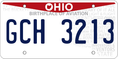OH license plate GCH3213
