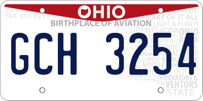 OH license plate GCH3254