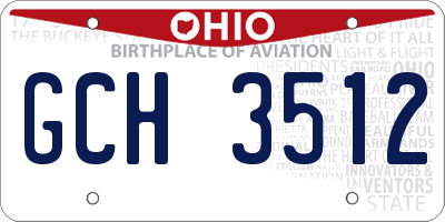OH license plate GCH3512