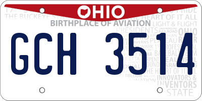 OH license plate GCH3514