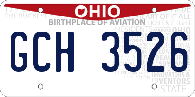 OH license plate GCH3526