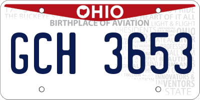 OH license plate GCH3653