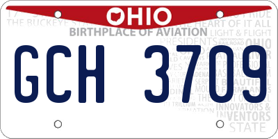OH license plate GCH3709