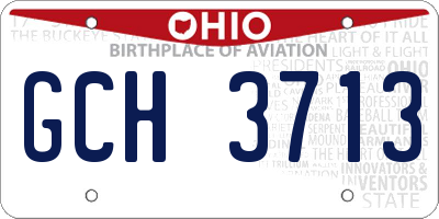 OH license plate GCH3713