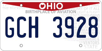 OH license plate GCH3928
