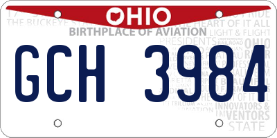 OH license plate GCH3984