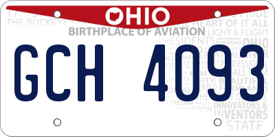 OH license plate GCH4093