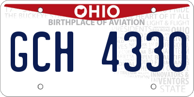 OH license plate GCH4330