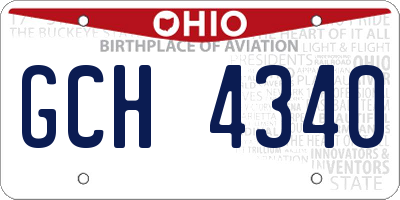 OH license plate GCH4340