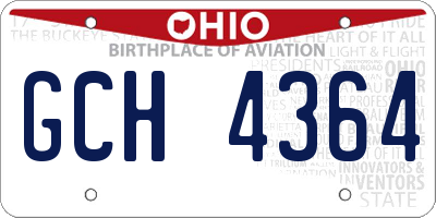 OH license plate GCH4364