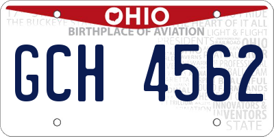 OH license plate GCH4562