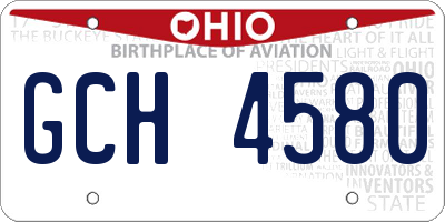 OH license plate GCH4580