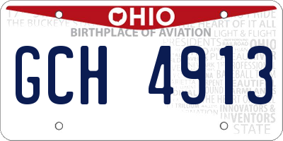 OH license plate GCH4913