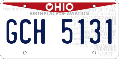 OH license plate GCH5131