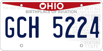 OH license plate GCH5224