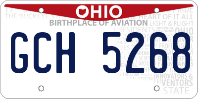 OH license plate GCH5268