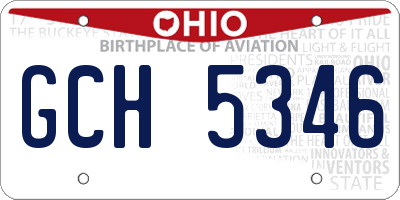 OH license plate GCH5346