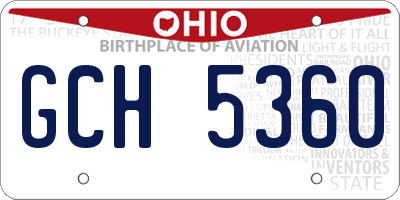 OH license plate GCH5360