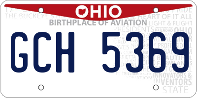 OH license plate GCH5369