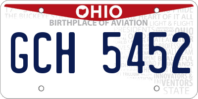 OH license plate GCH5452