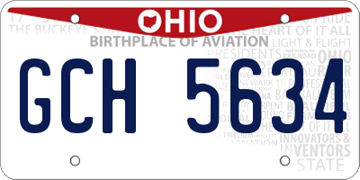 OH license plate GCH5634