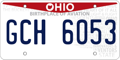 OH license plate GCH6053