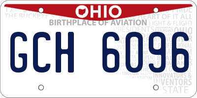 OH license plate GCH6096