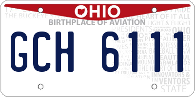 OH license plate GCH6111