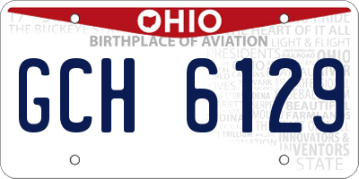 OH license plate GCH6129