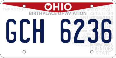 OH license plate GCH6236