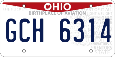 OH license plate GCH6314