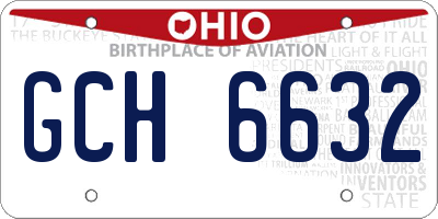 OH license plate GCH6632