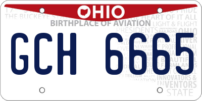 OH license plate GCH6665