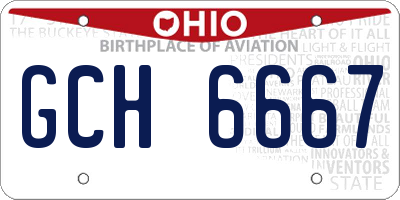 OH license plate GCH6667
