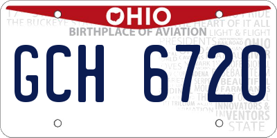 OH license plate GCH6720