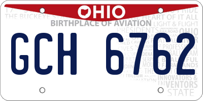 OH license plate GCH6762