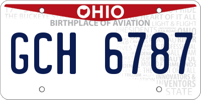 OH license plate GCH6787