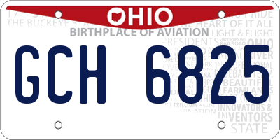 OH license plate GCH6825