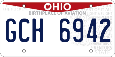 OH license plate GCH6942