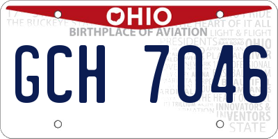 OH license plate GCH7046