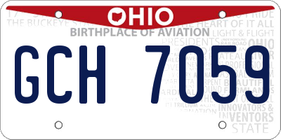 OH license plate GCH7059