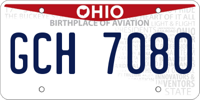 OH license plate GCH7080