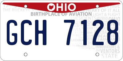 OH license plate GCH7128