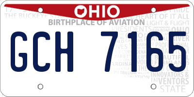 OH license plate GCH7165