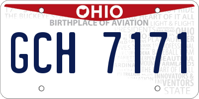 OH license plate GCH7171