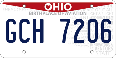 OH license plate GCH7206