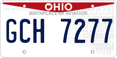 OH license plate GCH7277