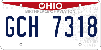 OH license plate GCH7318
